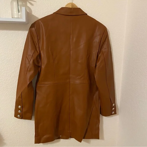 Juicy Couture Oversize Faux Leather Trench Coat in Ginger - Picture 5 of 6